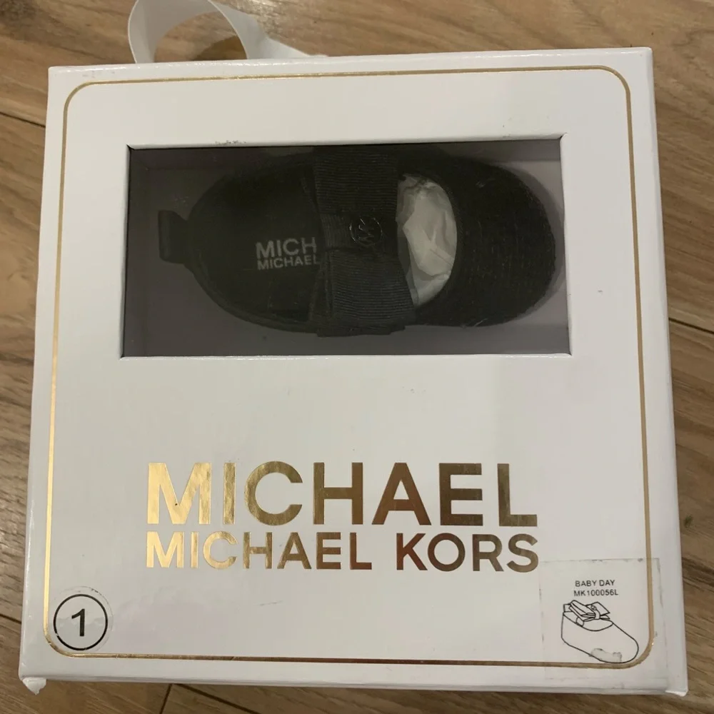 MICHAEL KORS BABY - GIRL DAY FLATS, BLACK SHIMMER, Infant 1M